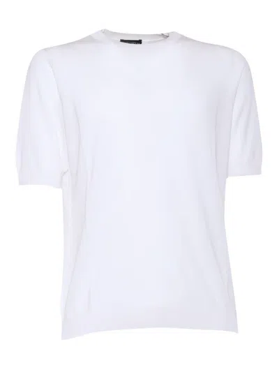 Ballantyne Knit Crew Neck T-shirt In Bianco