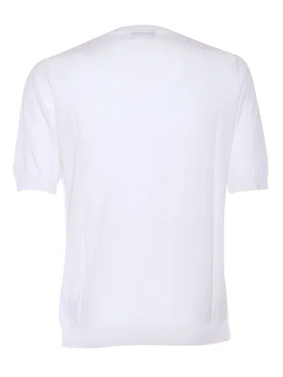 Ballantyne Knit Crew Neck T-shirt In Bianco