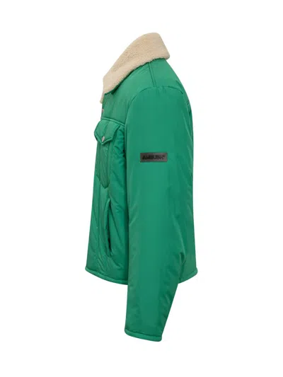 Ambush Logo-embossed Padded Shell Jacket In Green