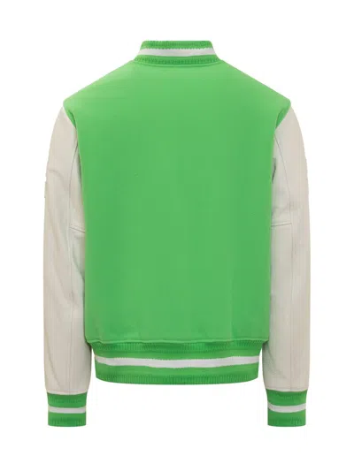 Givenchy Wool And Leather Bomber Jacket In Green