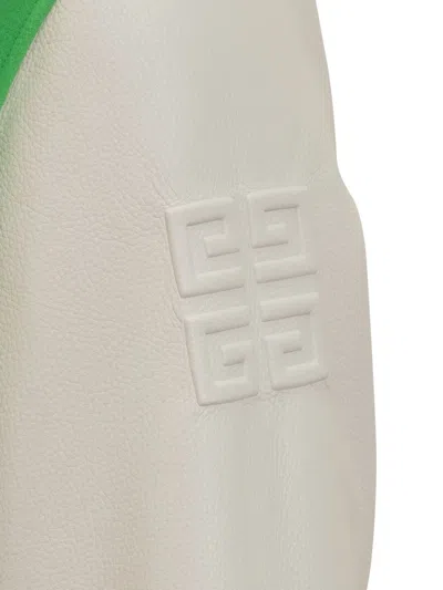 Givenchy Wool And Leather Bomber Jacket In Green