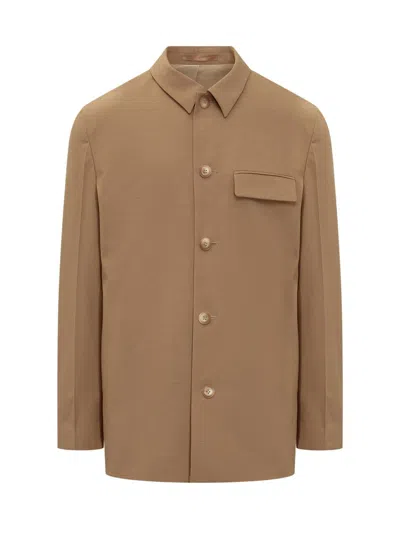 Nanushka Jair Overshirt Aus Webstoff In Brown