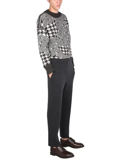 Zegna Double Knitted Jogging Pants In Grey