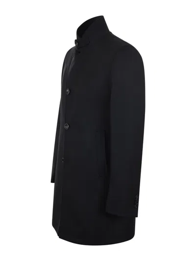 Tagliatore Gordon Asymmetric-fastening Parka Coat In Black