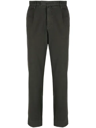 Briglia 1949 Logo-patch Corduroy Tapered Trousers In Green