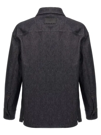 Fendi Dark Blue Denim Selleria Jacket In Blue