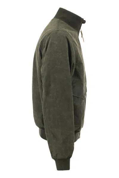 Manifattura Ceccarelli Water-repellent Cotton Bomber Jacket In Green