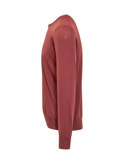 Brunello Cucinelli Cashmere Crew Neck Sweater In Red