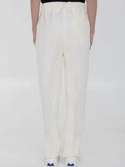 Burberry Canvas Pants In Cream
