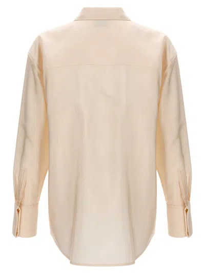 Saint Laurent Faille Shirt Cuffs Buttoned In Beige