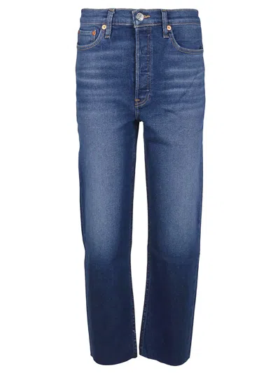 Re/done Hoch Sitzende Jeans Mit Geradem Bein In Blue