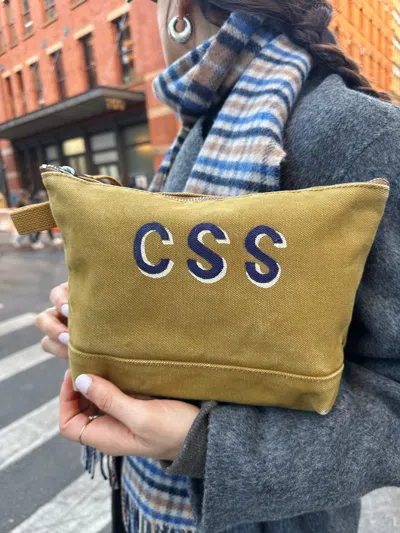 Alex Mill Painted Perfect Canvas Pouch In Golden Khaki