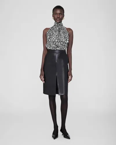 Anine Bing Brooke Top In Black And White Heart In Black