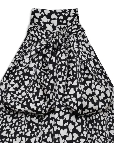 Anine Bing Brooke Top In Black And White Heart In Black