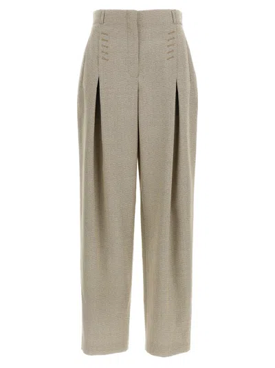 Shop Fendi Micro Check Trousers