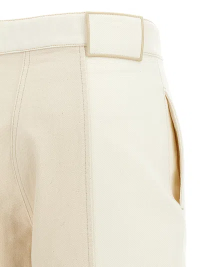 Fendi Women Two-tone Denim Jeans In White