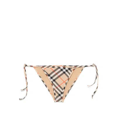 Burberry Checked Bikini Bottoms In Multicolor