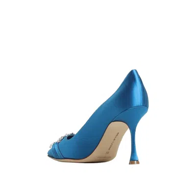 Manolo Blahnik Hangisi 90 Satin Pumps With Fmc Crystal Buckle