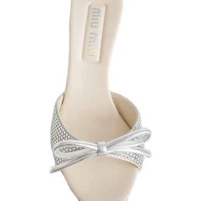 Miu Miu Crystal Satin Sandals