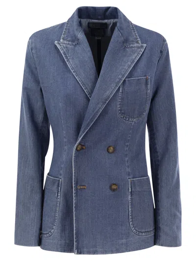Shop Polo Ralph Lauren Double Breasted Denim Blazer