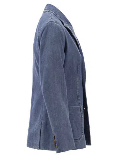 Polo Ralph Lauren Double-breasted Denim Blazer In Denim