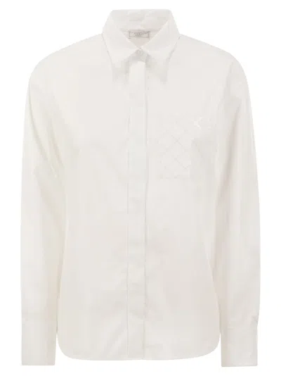 Peserico Stretch Cotton Poplin Shirt In White