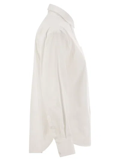 Peserico Stretch Cotton Poplin Shirt In White