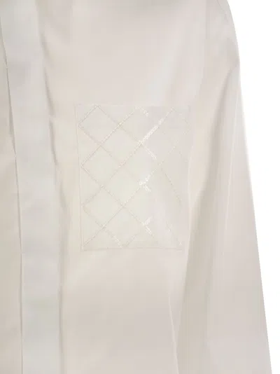 Peserico Stretch Cotton Poplin Shirt In White