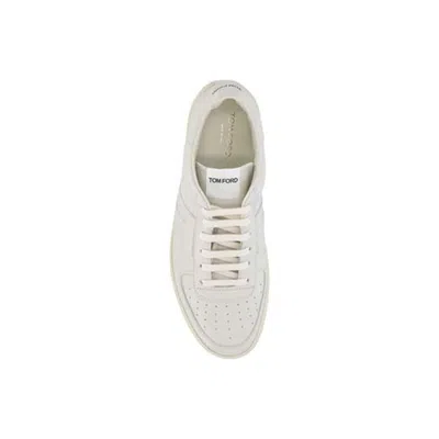 Tom Ford Round Head Lacing Low-cut Casual Sneakers In White