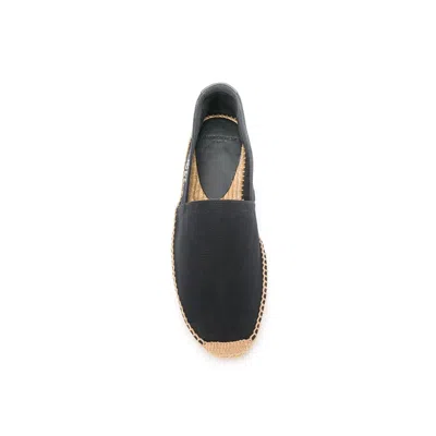Saint Laurent Canvas Slip-on Espadrilles With Embroidered Logo Detail In Black
