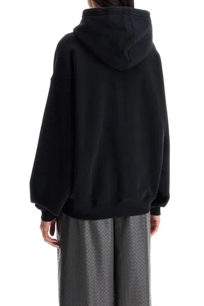 Rotate Birger Christensen Oversized Black Hoodie With Embossed Logo In Black