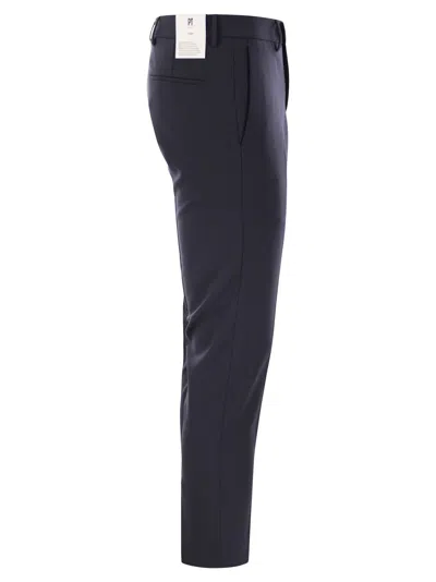 Pt Torino Virgin Wool Tailored Trousers In Blue