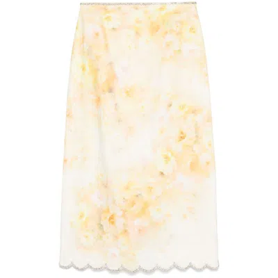Zimmermann Women Printed Linen Crush Skirt In Yellow