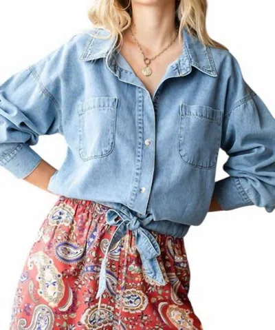 First Love Plus Size Washed Denim Jacket In Multi
