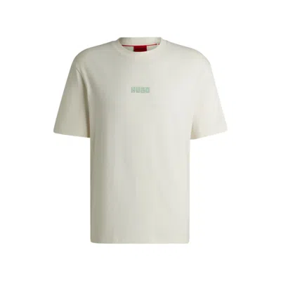 Hugo Boss Relaxed-fit T-shirt In Cotton With Large Rear Logos In White
