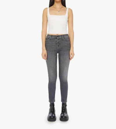 Mother The Pixie Mid Rise Dazzler Ankle Up In Smoke Jeans In Multi