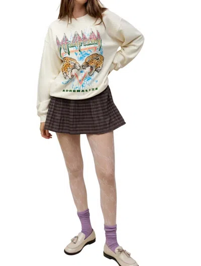 Daydreamer Def Leppard Adrenalize Bf Crew Long-sleeve Sweater In Stone Vintage In Multi
