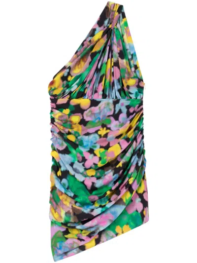 Az Factory With Lutz Huelle One Shoulder Mini Dress In Multi