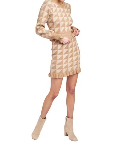 En Saison Blaise Mini Skirt In Taupe In Grey