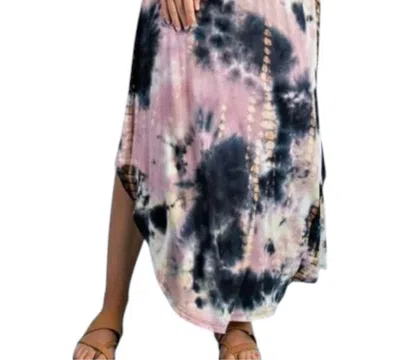 EESOME TIE DYE SMOCKED WAISTBAND MAXI SKIRT IN MULTI COLOR 