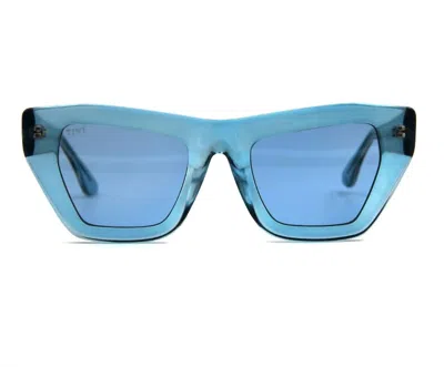 Tiwi Women's Manila Sunset Bliss Sunglasses In Crystal Blue With Blue Lenses In Multi