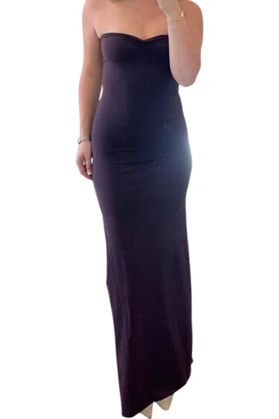 Sky To Moon Fit To You Maxi Dress In Chocolate In Gold
