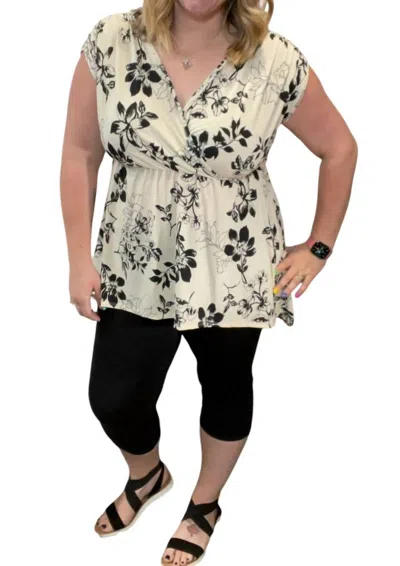 White Birch Floral Hi-low Tunic In Beige In Beige