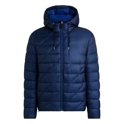 Hugo Boss Water-repellent Jacket With Double B Monogram In Blue