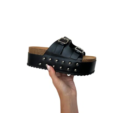 Pazzle Women's Elevate Platform Sandals In Black/silver In Black