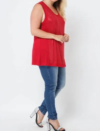 Vocal Apparel Plus Size Rhinestone Tank Top In Red In Red