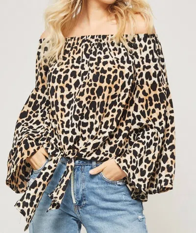 Promesa Wild Thing Leopard Top In Brown In Brown