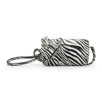Jen & Co. Kendall Safari Collection Wristlet Crossbody In Tiger White In Multi