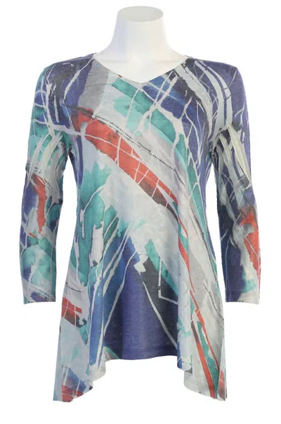 Jess & Jane Women's Kairos Light Weight Knit Top In Multi In Multi