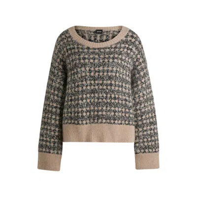 Hugo Boss Jacquard-knit Sweater With Three-colored Yarn In Multi